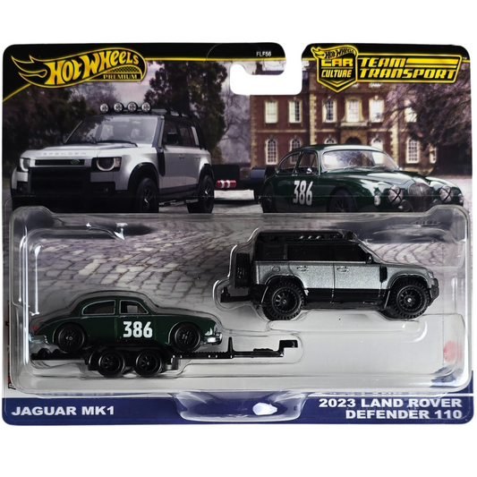 Hot Wheels Premium Team Transport #74 - Jaguar Mk1 - 2023 Land Rover Defender 110