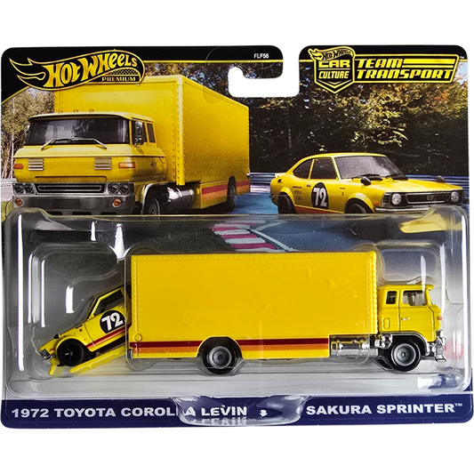 Hot Wheels Premium Team Transport #75 - 1972 Toyota Corolla Levin - Sakura Sprinter