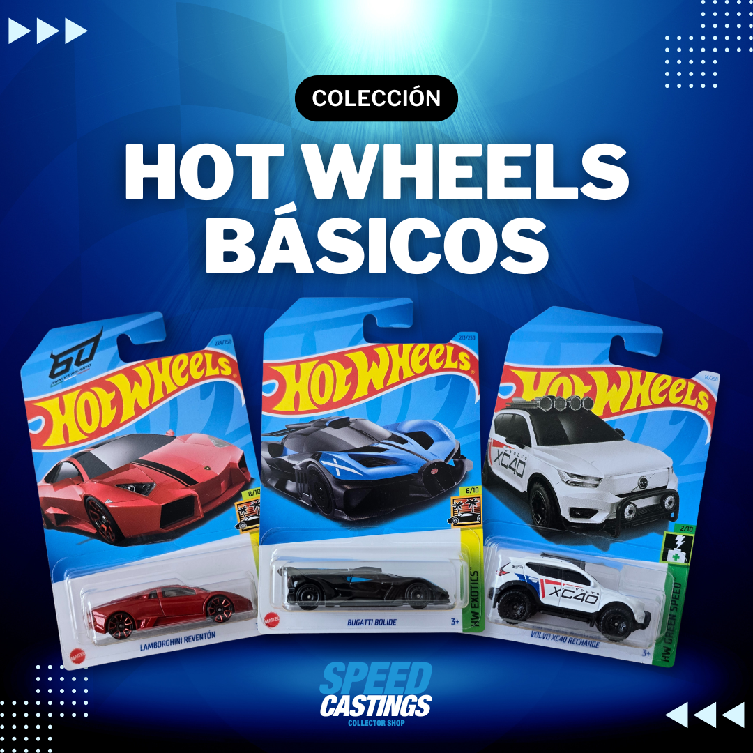 ¡Descubre la adrenalina sobre ruedas con nuestra colección de Hot Wheels Básicos! En Speed Castings, nos especializamos en traer lo mejor de este icónico mundo de coleccionables.