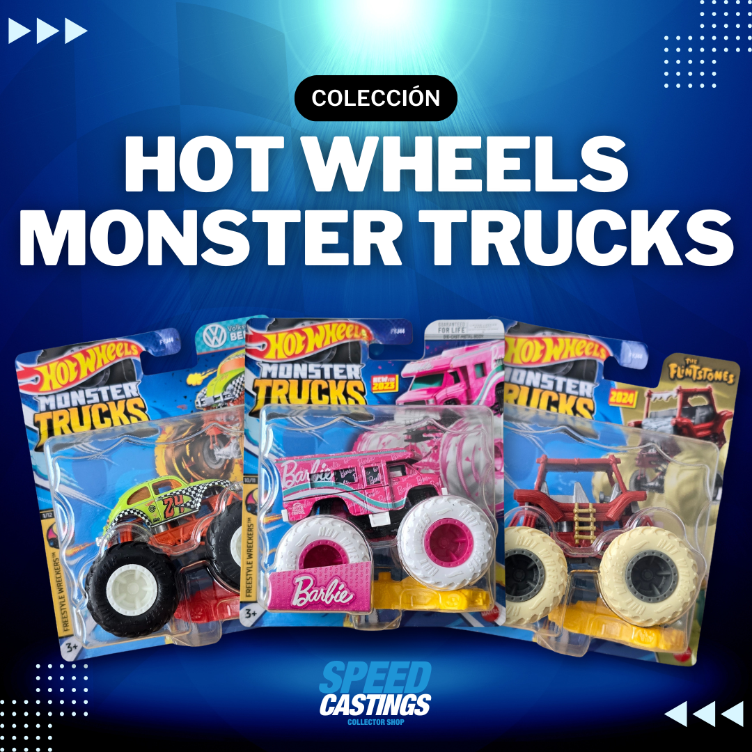 Los Hot Wheels Monster Trucks son enormes, potentes y están diseñados para impresionar. Con ruedas gigantes y carrocerías robustas, estos vehículos coleccionables están listos para aplastar cualquier desafío y destacarse en tu colección.