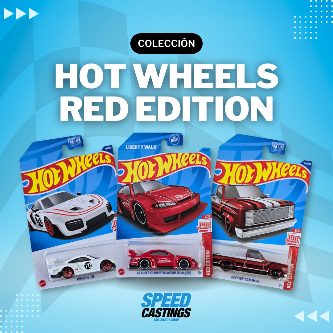 Los Hot Wheels Red Edition es una colección exclusiva que ofrece autos únicos de color rojo que han salido en tiendas Target de Estados Unidos. Estos castings son perfectos para aquellos coleccionistas que buscan versiones limitadas.