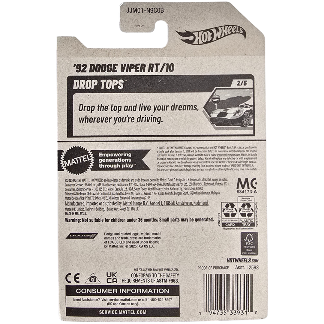 Hot Wheels - '92 Dodge Viper RT/10 (Treasure Hunt - TH)