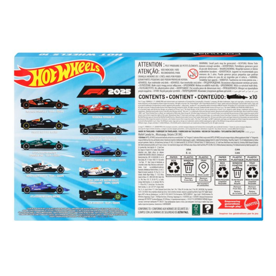 Hot Wheels 10 Pack - Formula 1 (2025)
