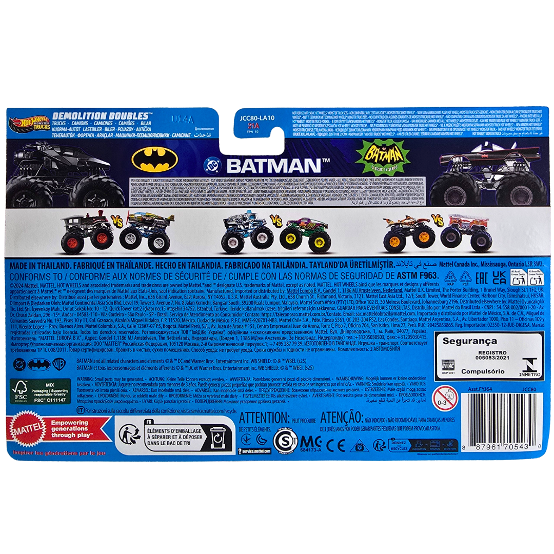 Hot Wheels Monster Trucks - DC Batmobile & Batman Classic TV Series Batmobile