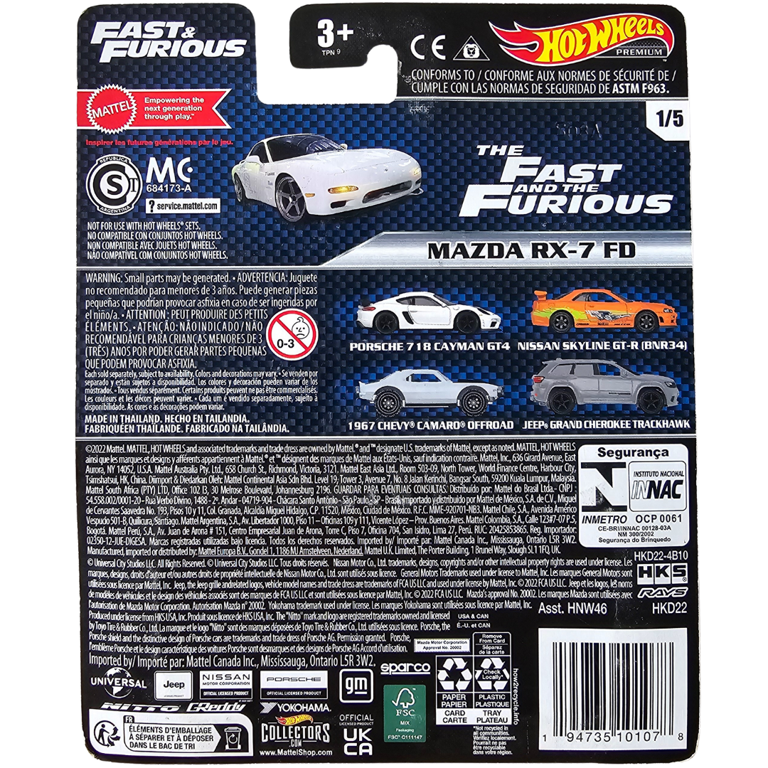 Hot Wheels Premium - Mazda RX-7 FD (Fast &Furious)