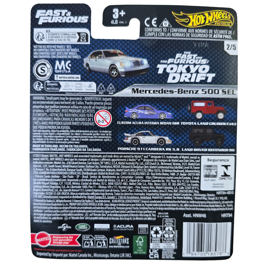 Hot Wheels Premium 2024: Mercedes-Benz 500 SEL – Fast & Furious Tokyo Drift