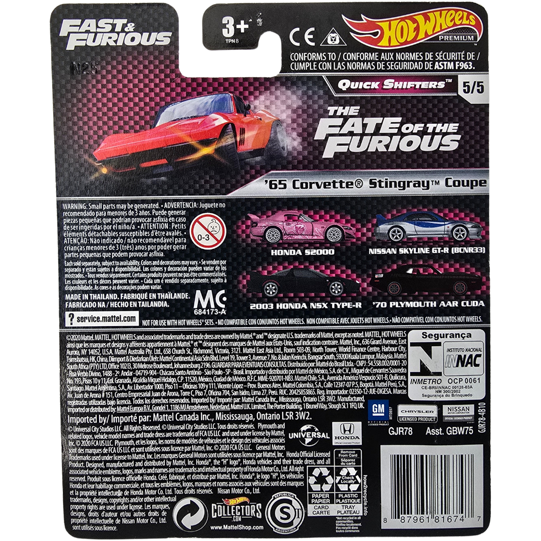 Hot Wheels Premium (Fast & Furious - Quick Shifters) - '65 Corvette Stingray Coupe