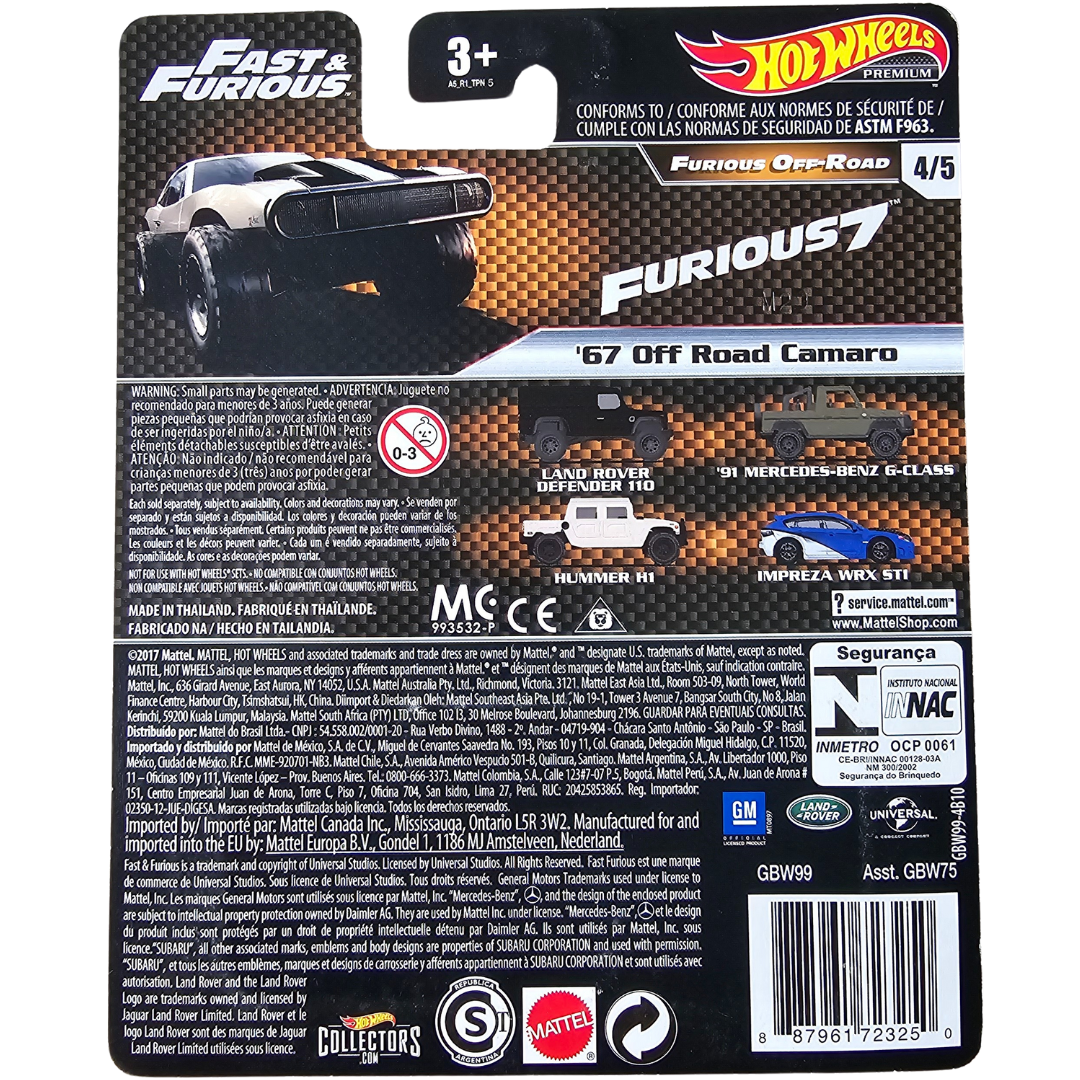 Hot Wheels Premium - '67 Off Road Camaro (Fast & Furious)