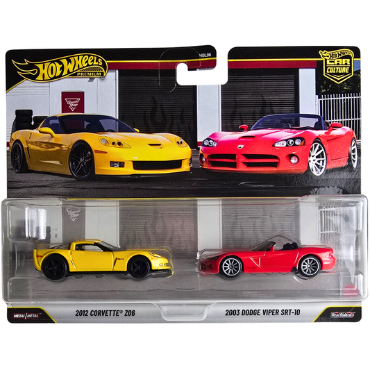 Hot Wheels Premium Duo Pack - 2012 Corvette Z06 - 2003 Dodge viper SRT-10