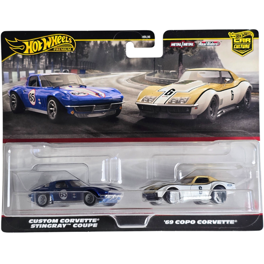 Hot Wheels Premium Duo Pack - Custom Corvette Stingray Coupe - '69 Copo Corvette