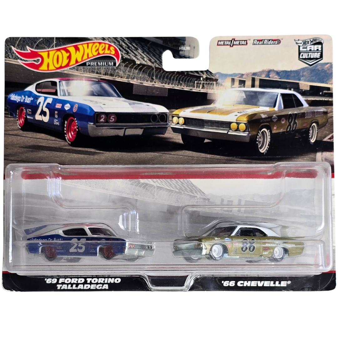 Hot Wheels Premium Duo Pack - '69 Ford Torino Talladega - '66 Chevelle