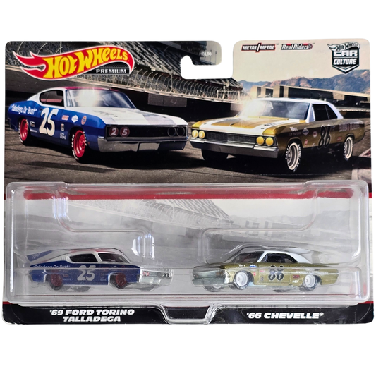 Hot Wheels Premium Duo Pack - '69 Ford Torino Talladega - '66 Chevelle
