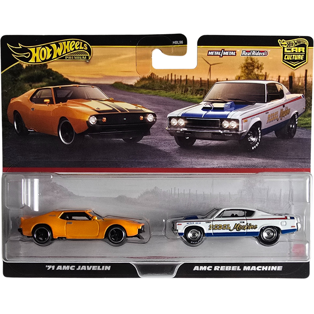 Hot Wheels Premium Duo Pack - '71 AMC Javelin - AMC Rebel Machine