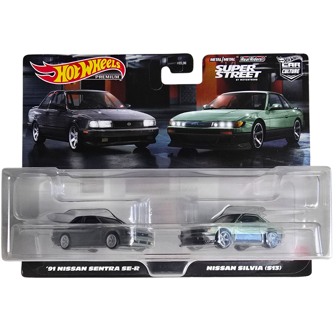 Hot Wheels Premium Duo Pack - '91 Nissan Sentra SE-R - Nissan Silvia (S13)
