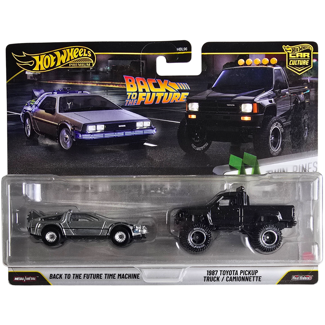 Hot Wheels Premium Duo Pack (Back To The Future) - Back To The Future Time Machine - 1987 Toyota Pickup Truck / Camionnette