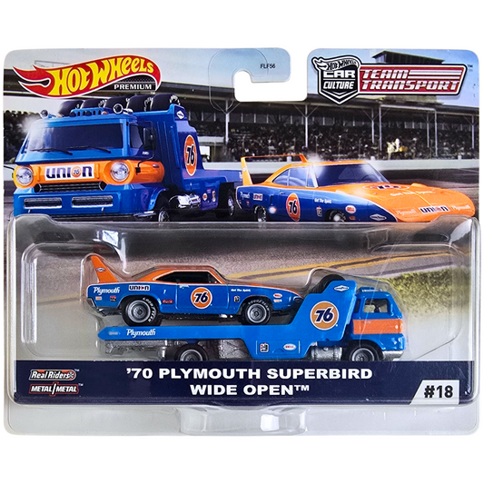 Hot Wheels Premium Team Transport #18 - '70 Plymouth Superbird - Wide Open