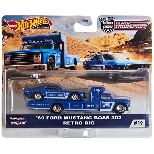 Hot Wheels Premium Team Transport #19 - '69 Ford Mustang Boss 302 - Retro Rig
