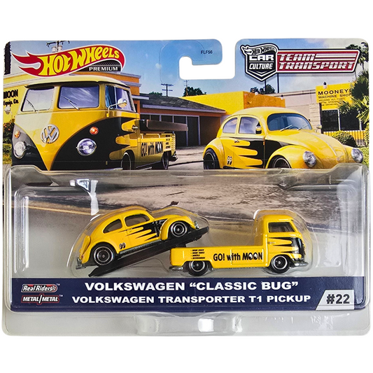 Hot Wheels Premium Team Transport #22 - Volkswagen "Classic Bug" - Volkswagen Transporter T1 Pickup