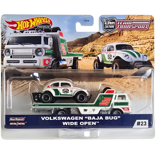 Hot Wheels Premium Team Transport #23 - Volkswagen "Baja Bug" - Wide Open