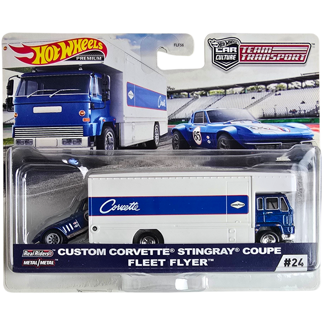 Hot Wheels Premium Team Transport #24 - Custom Corvette Stingray Coupe - Fleet Flyer