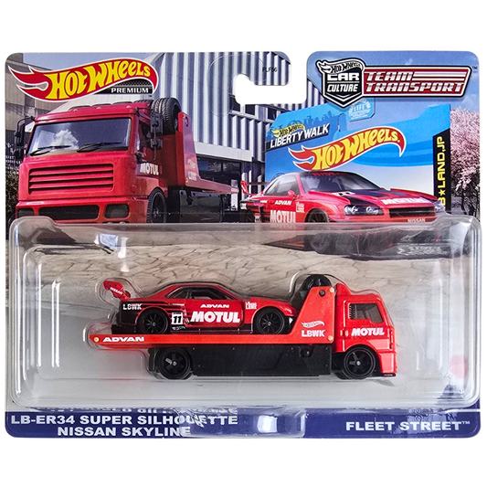 Hot Wheels Premium Team Transport #44 - LB-ER34 Super Silhouette Nissan Skyline - Fleet Street