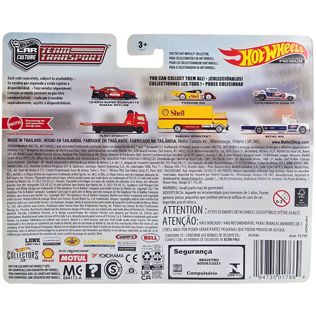 Hot Wheels Premium Team Transport #46 - '72 Plymouth Cuda FC - Retro Rig