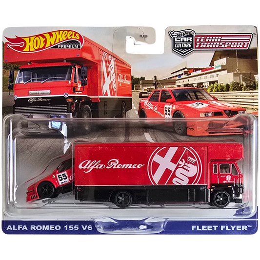 Hot Wheels Premium Team Transport #53 - Alfa Romeo 155 V6 Ti - Fleet Flyer