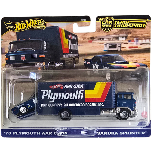 Hot Wheels Premium Team Transport #63 - '70 Plymouth AAR Cuda - Sakura Sprinter