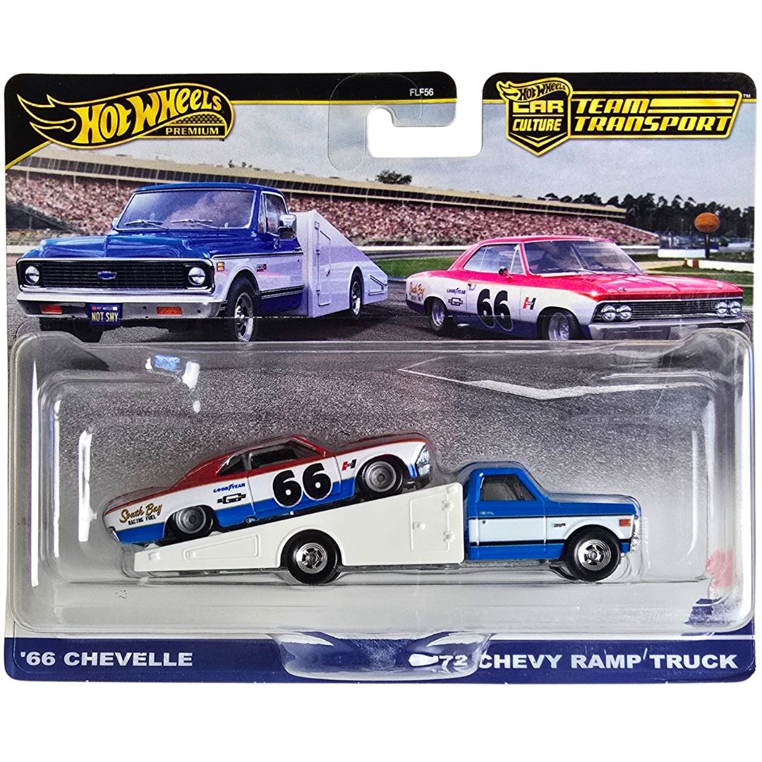 Hot Wheels Premium Team Transport #64 - '66 Chevelle - '72 Chevy Ramp Truck