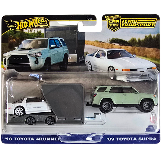 Hot Wheels Premium Team Transport #72 - '89 Toyota Supra - '18 Toyota 4Runner