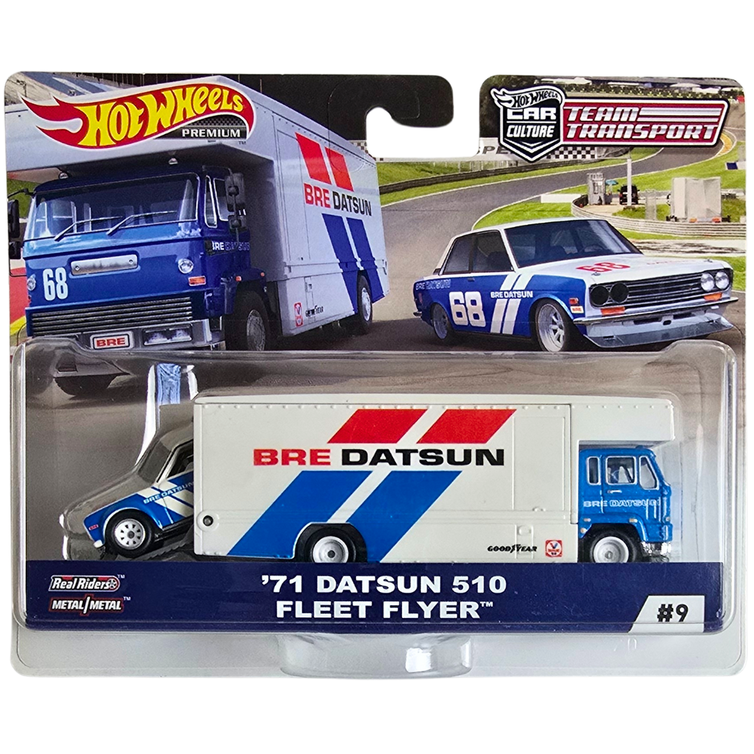 Hot Wheels Premium Team Transport #9 - '71 Datsun 510 - Fleet Flyer