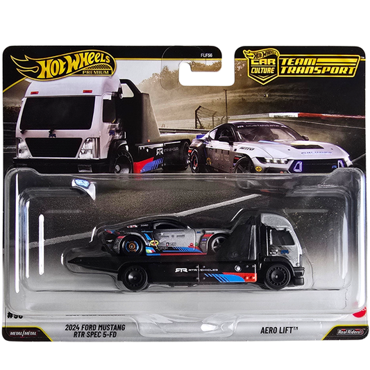 Hot Wheels Premium Team Transport #90 - 2024 Ford Mustang RTR Spec 5-FD - Aero Lift