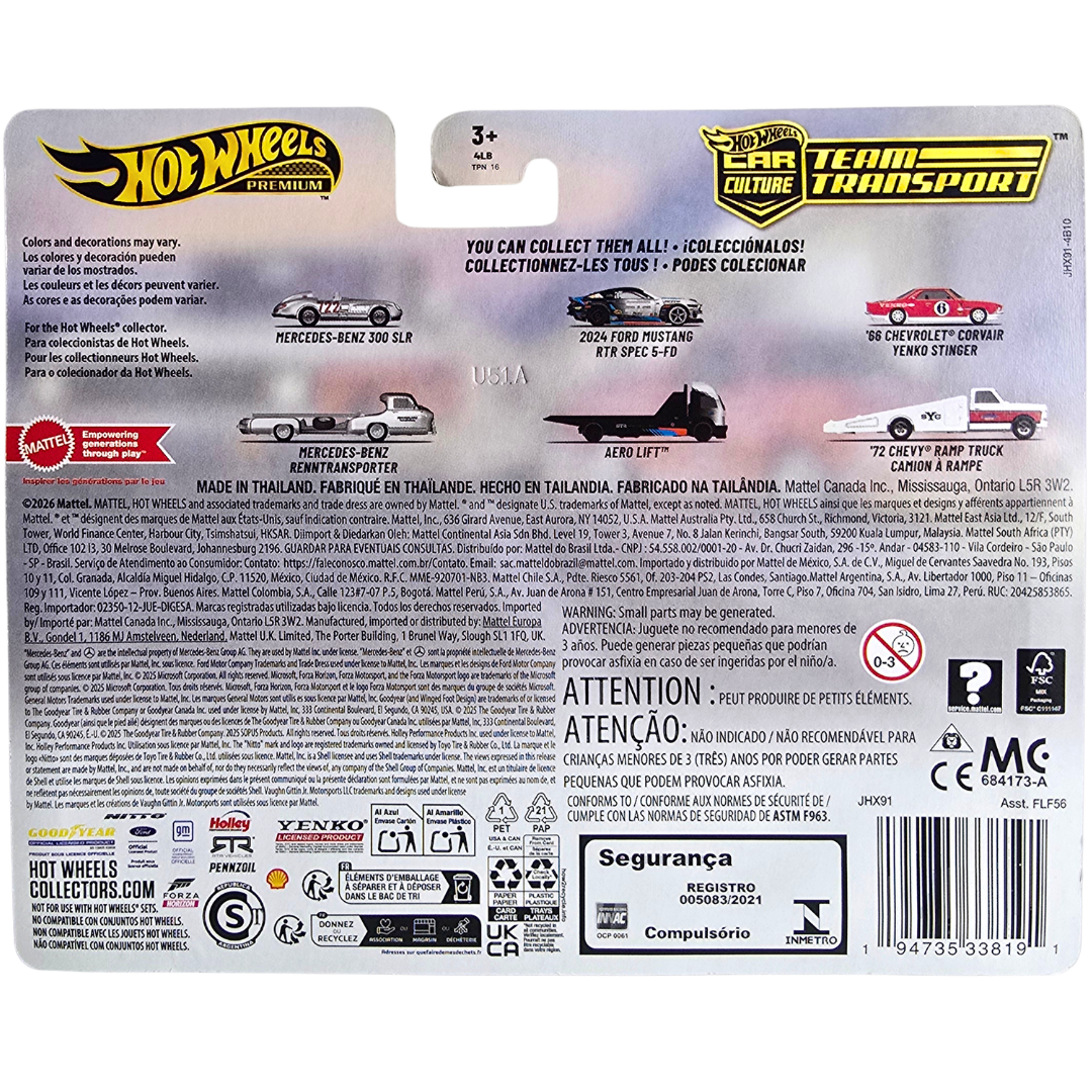Hot Wheels Premium Team Transport #91 - '66 Chevrolet Corvair Yenko Stinger - '72 Chevy Ramp Truck Camion A Rampe