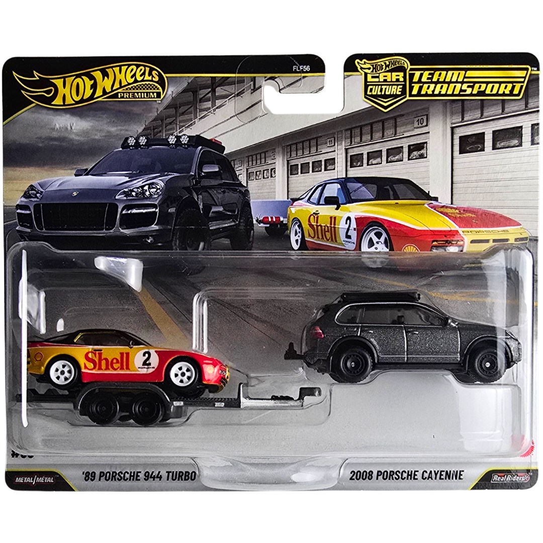 Hot Wheels Premium Team Transport #95 - '89 Porsche 944 Turbo - 2008 Porsche Cayenne