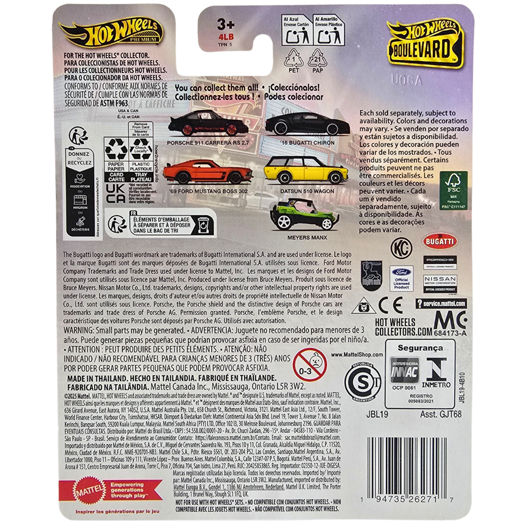 Hot Wheels Premium Boulevard #121 - Porsche 911 Carrera RS 2.7 - Noire - Édition 2025 - Boîte Non Ouverte