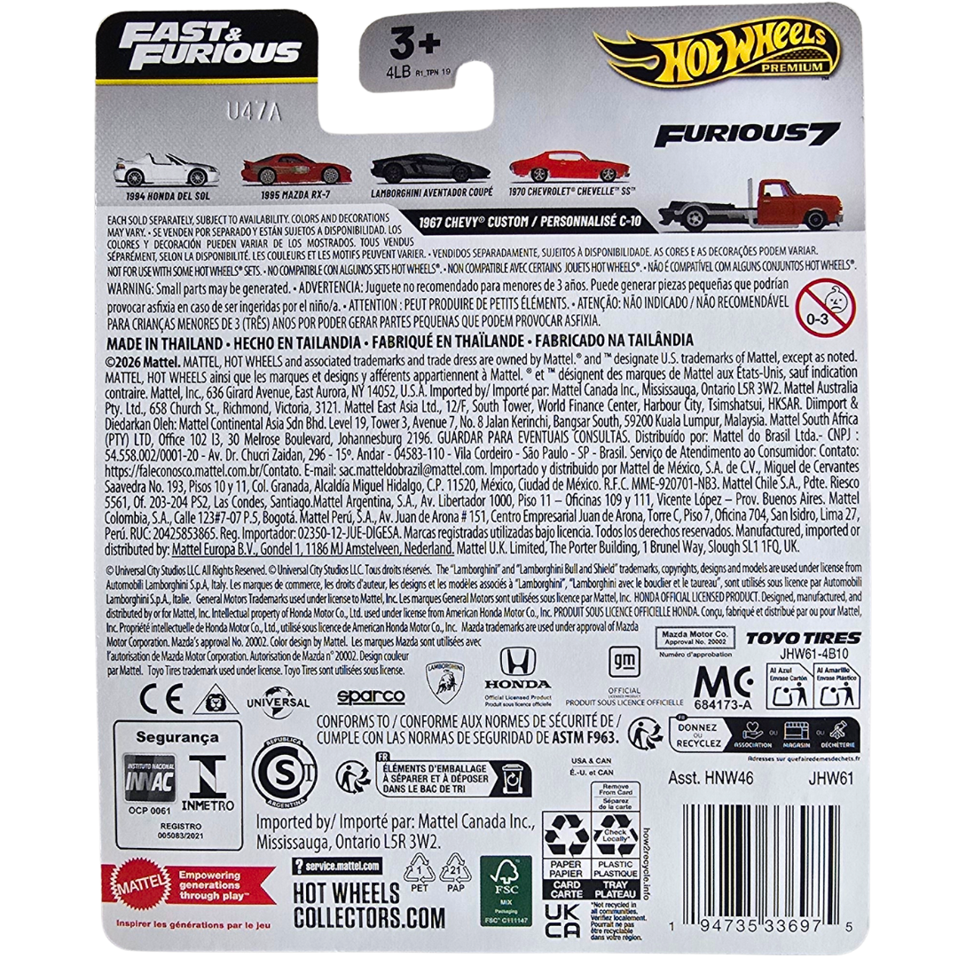 Hot Wheels Premium (Fast & Furious - 25 Years/Ans Of Fast & Furious) - 1967 Chevy Custom / Personnalisé C-10
