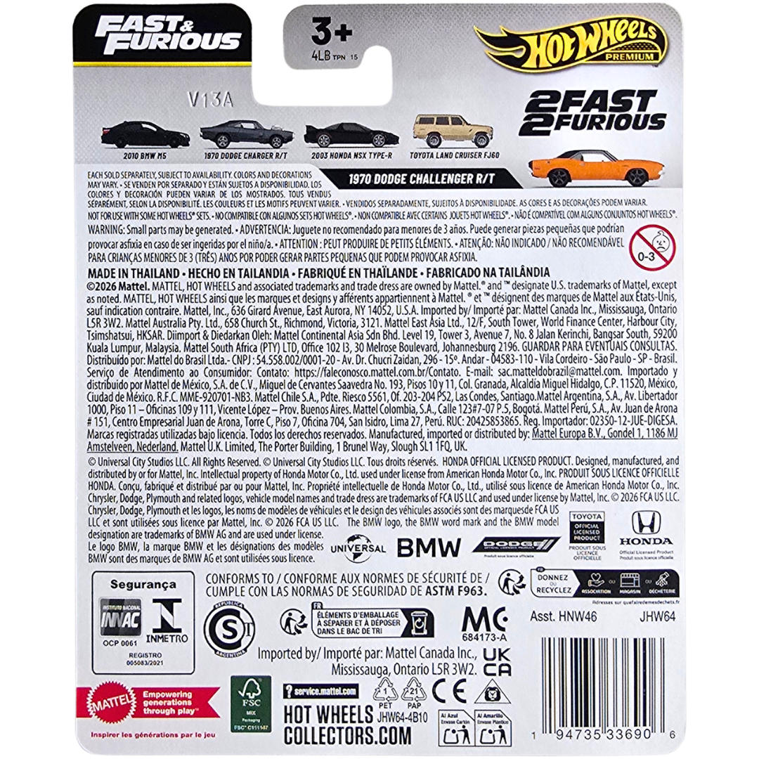 Hot Wheels Premium (Fast & Furious - 25 Years-Ans Of Fast & Furious) - 1970 Dodge Challenger R/T