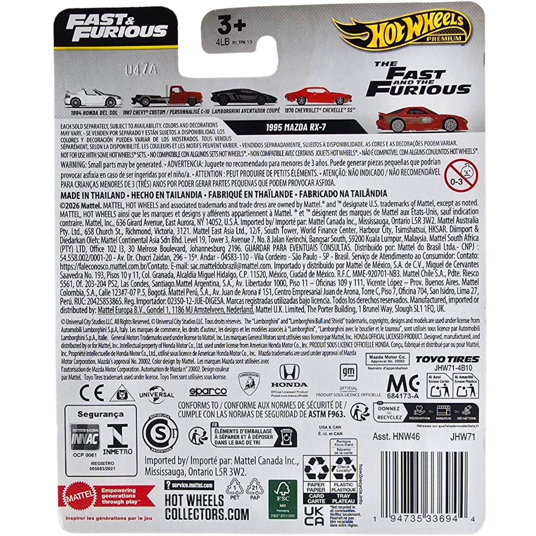 Hot Wheels Premium (Fast & Furious - 25 Years/Ans Of Fast & Furious) - 1995 Mazda RX-7