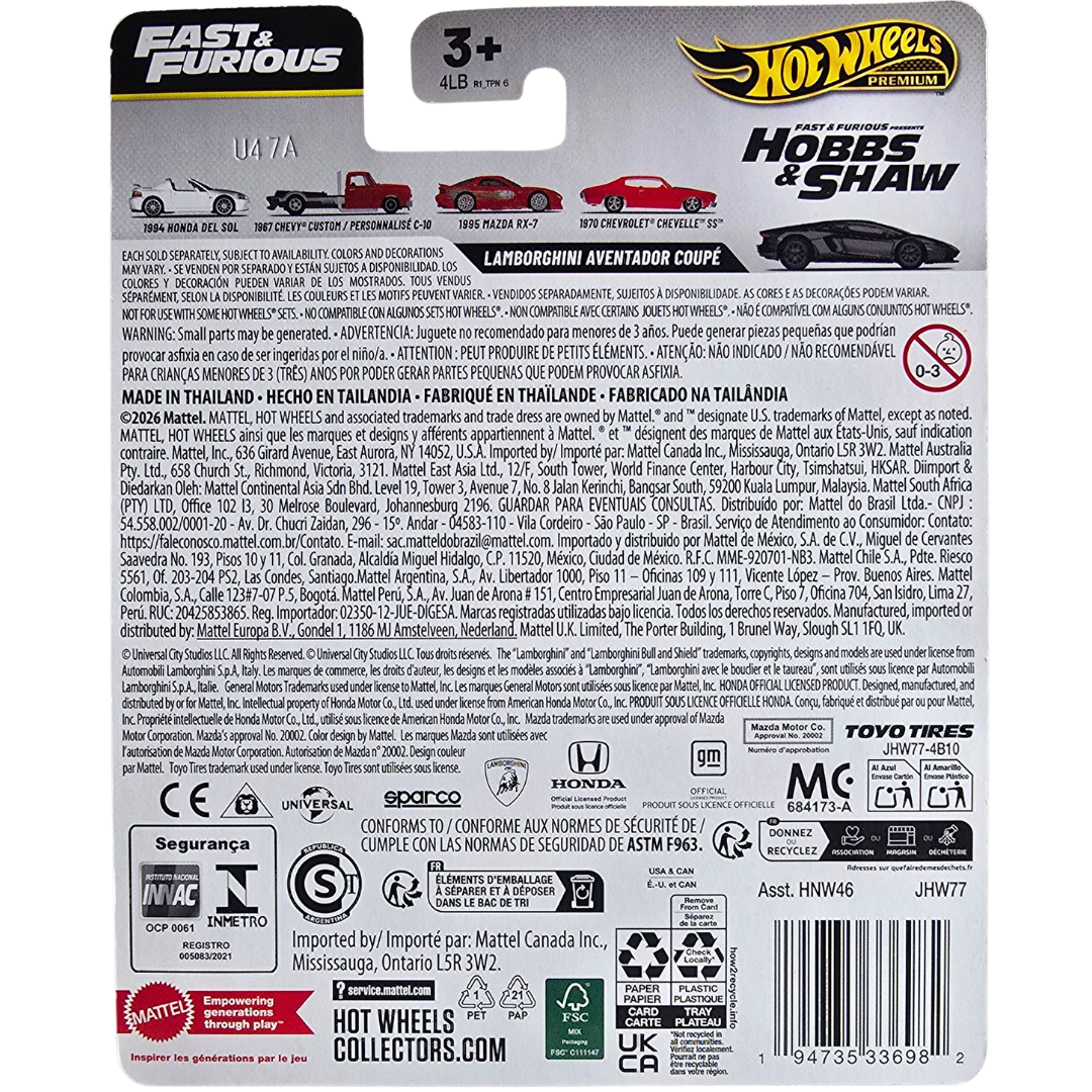 Hot Wheels Premium (Fast & Furious - 25 Years/Ans Of Fast & Furious) - Lamborghini Aventador Coupé