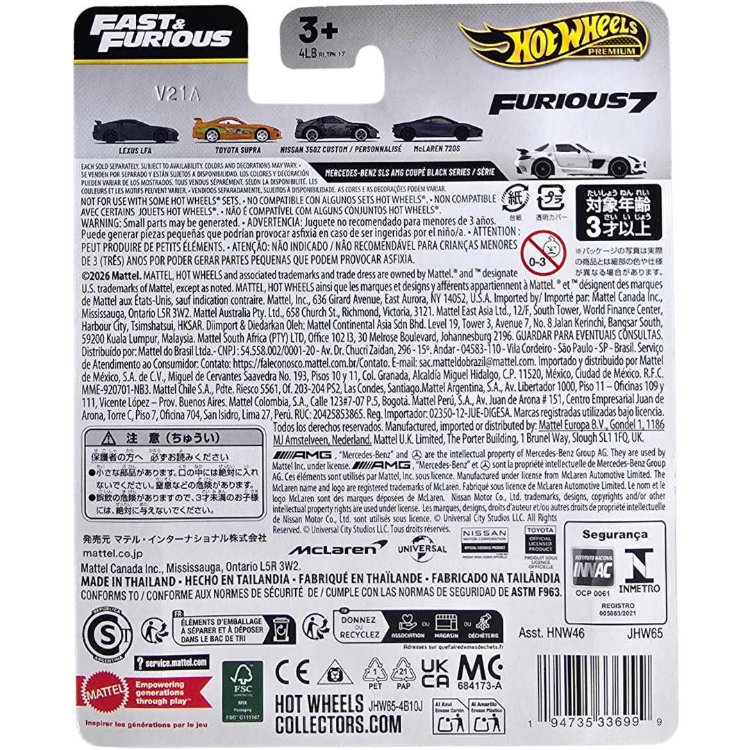 Hot Wheels Premium (Fast & Furious - 25 Years-Ans Of Fast & Furious) - Mercedes-Benz SLS AMG Coupé Black Series - Série