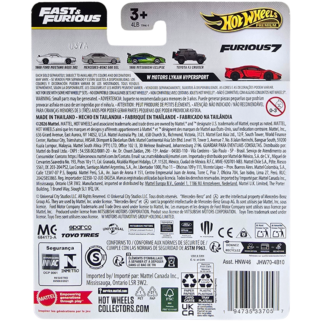 Hot Wheels Premium (Fast & Furious - 25 Years/Ans Of Fast & Furious) - W Motors Lykan Hypersport