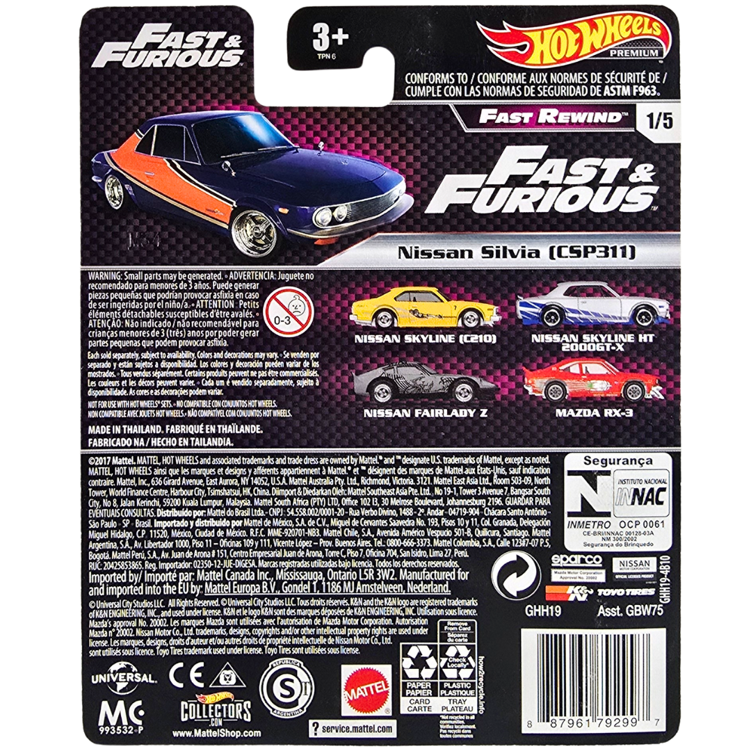 Hot Wheels Premium (Fast & Furious - Fast Rewind) - Nissan Silvia (CSP311)