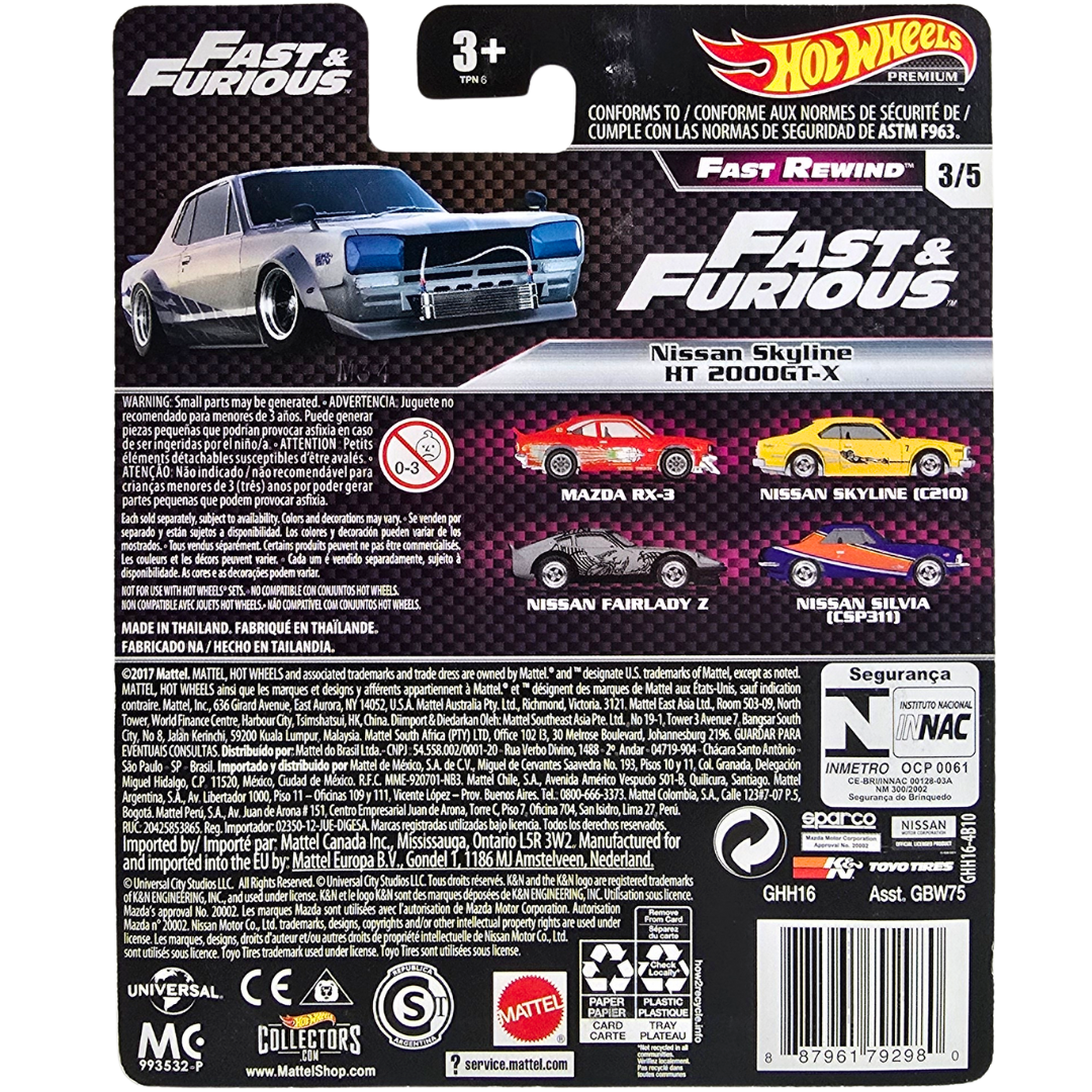 Hot Wheels Premium (Fast & Furious - Fast Rewind) - Nissan Skyline HT 2000GT-X