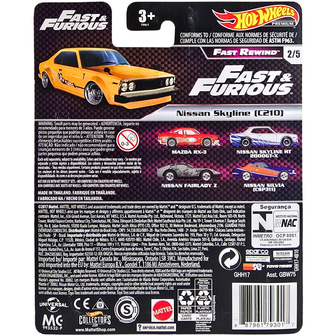 Hot Wheels Premium (Fast & Furious - Fast Rewind) - Nissan Skyline (C210)