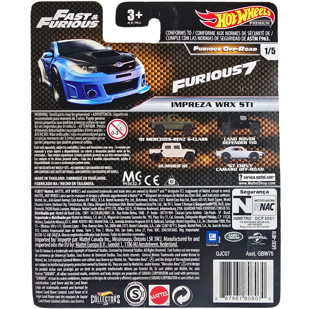 Hot Wheels Premium (Fast & Furious - Furious Off Road) - Subaru Impreza WRX STi