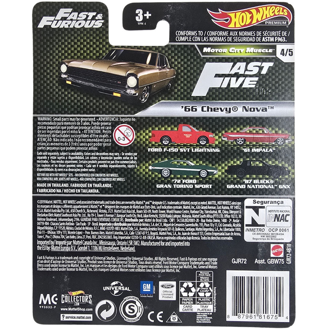 Hot Wheels Premium (Fast & Furious - Motor City Muscle) - '66 Chevy Nova