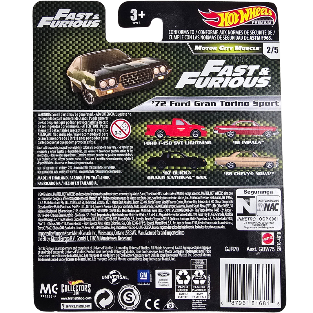 Hot Wheels Premium (Fast & Furious - Motor City Muscle) - '72 Ford Gran Torino Sport