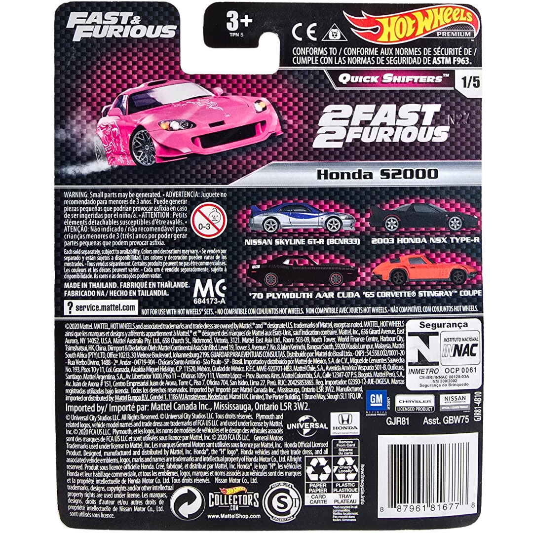 Hot Wheels Premium (Fast & Furious - Quick Shifters) - Honda S2000