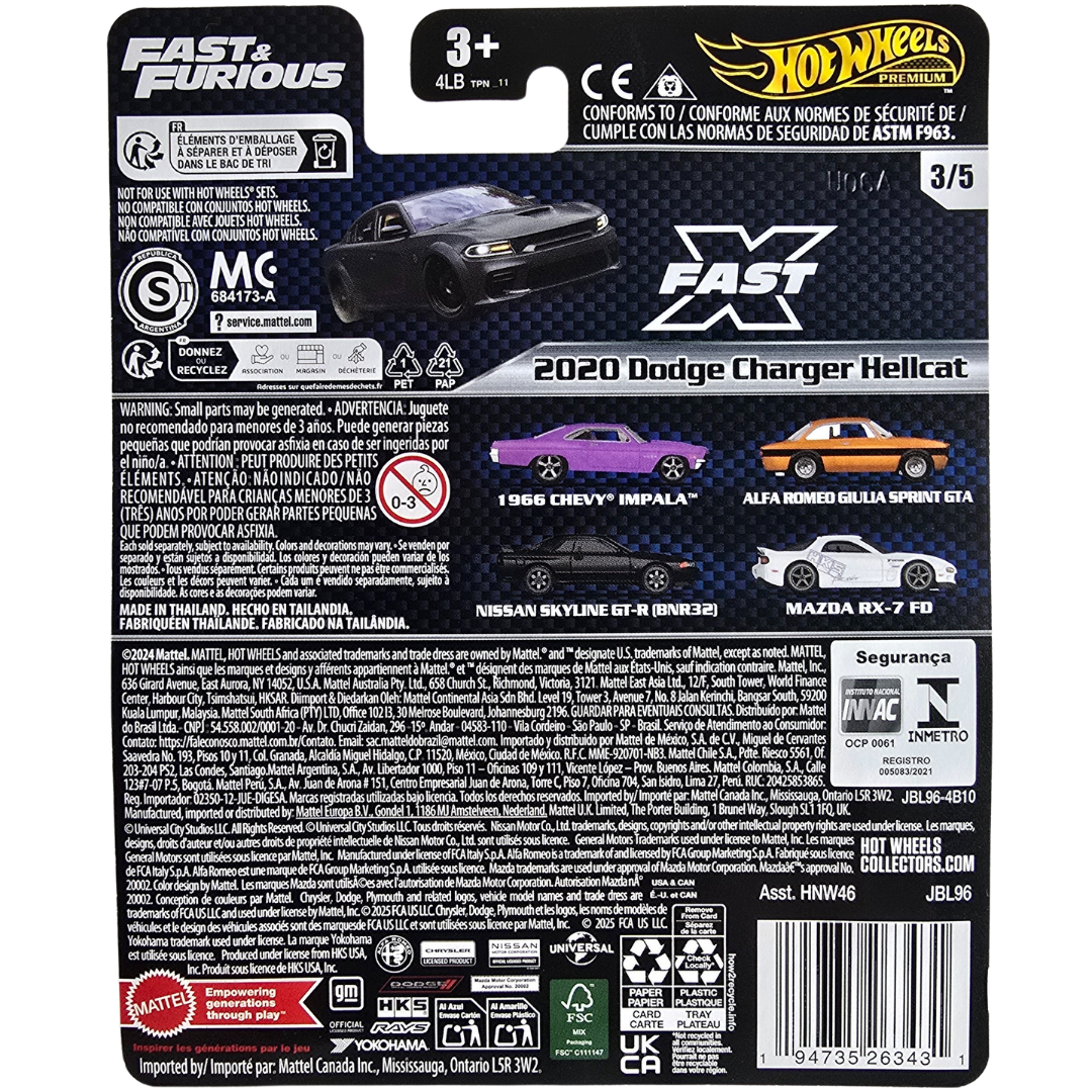 Hot Wheels Premium (Fast & Furious) - 2020 Dodge Charger Hellcat