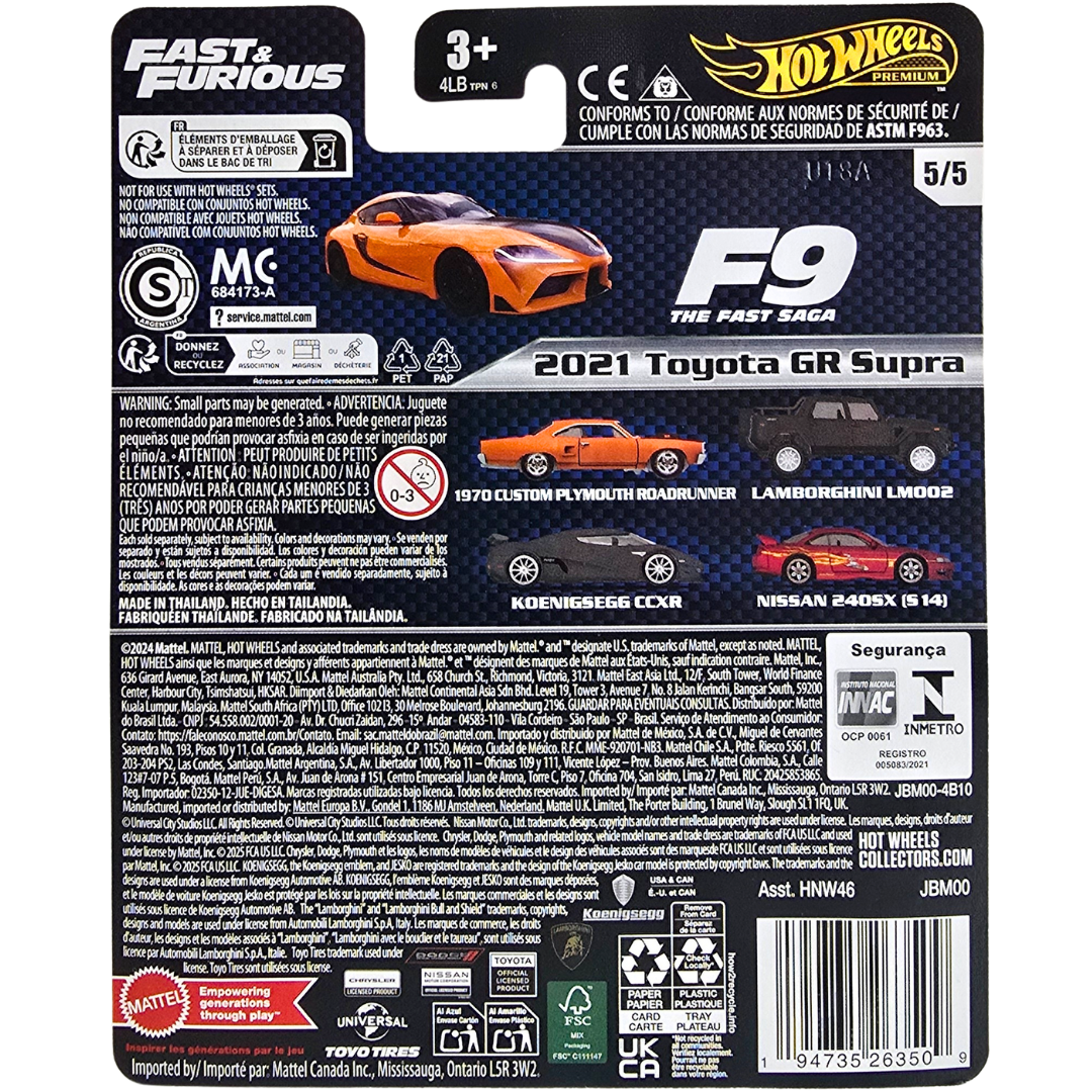 Hot Wheels Premium (Fast & Furious) - 2021 Toyota GR Supra